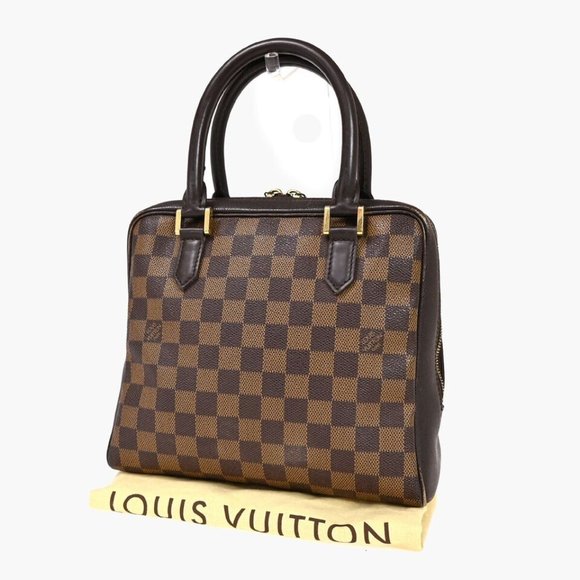 LOUIS VUITTON Brera Hand Bag Damier Ebene Leather Brown France N51150 - Picture 1 of 16